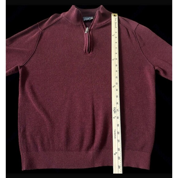 Tommy Bahama Sweater Mens Purple Pima Cotton Reversible Quarter Zip **Large** - Picture 7 of 7